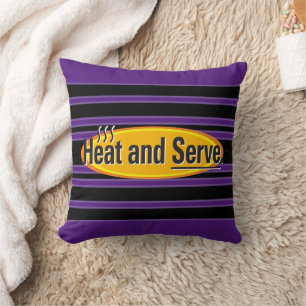 Coussin Chauffage et servir des bandes de texte noir Gfx
