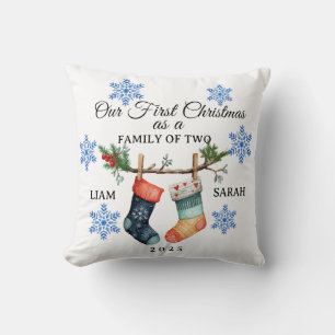 Coussin Chaussette de Noël personnalisée pour une famille