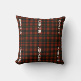 Coussin Chaussettes de Noël à carreaux de buffle avec écri