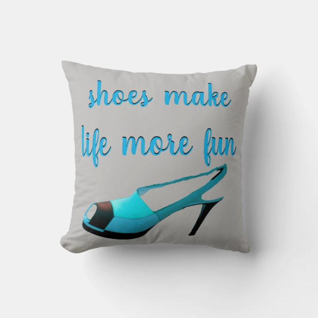 Coussin Chaussure de haute qualité turquoise, argentée, no (Recto)