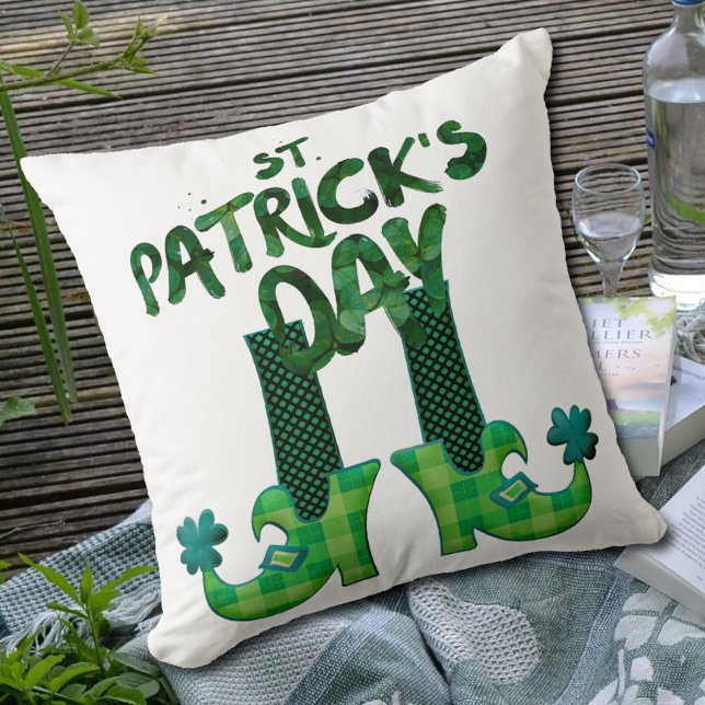 Coussin Chaussures de lutin de la Saint-Patrick (Créateur téléchargé)