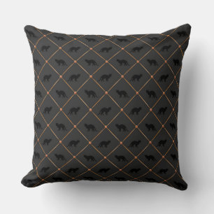 COUSSIN CHAUSSURES NOIRES AVEC MOTIF ORANGE DIAMOND