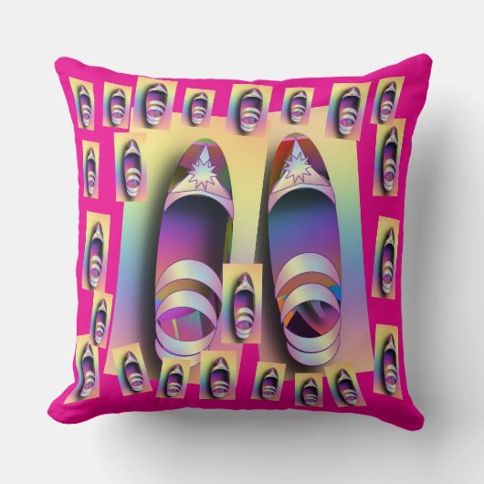 Coussin Chaussures + Rose vif (Recto)