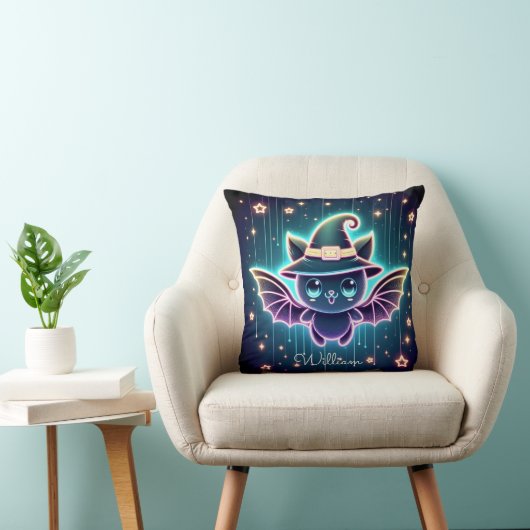 Coussin Chauve-chatte d'Halloween sur mesure avec la pépin (Chaise)