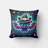 Coussin Chauve-chatte d'Halloween sur mesure avec la pépin (Recto)