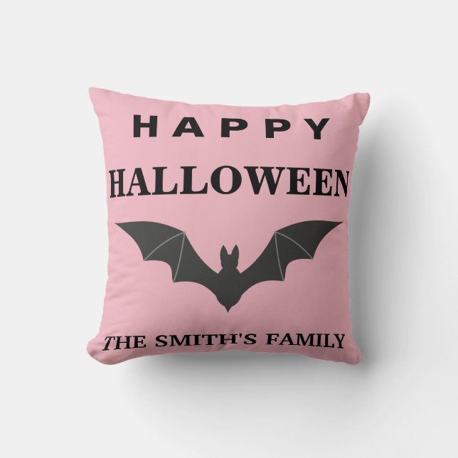 Coussin Chauve-souris Halloween personnalisée (Recto)