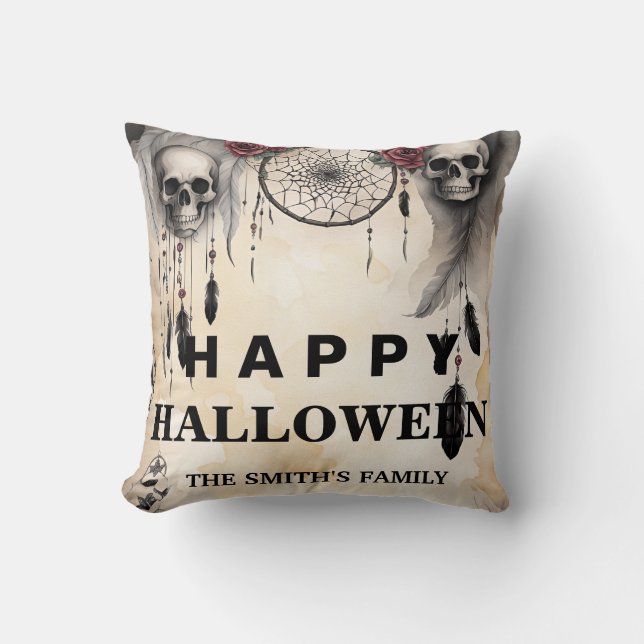 Coussin Chauve-souris Halloween personnalisée (Recto)