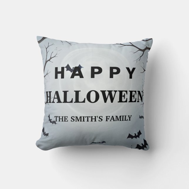 Coussin Chauve-souris Halloween personnalisée (Recto)