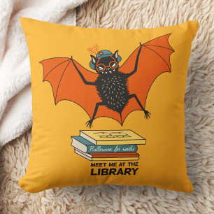 Coussin Chauve-souris lectrice Bibliothécaire fantaisist