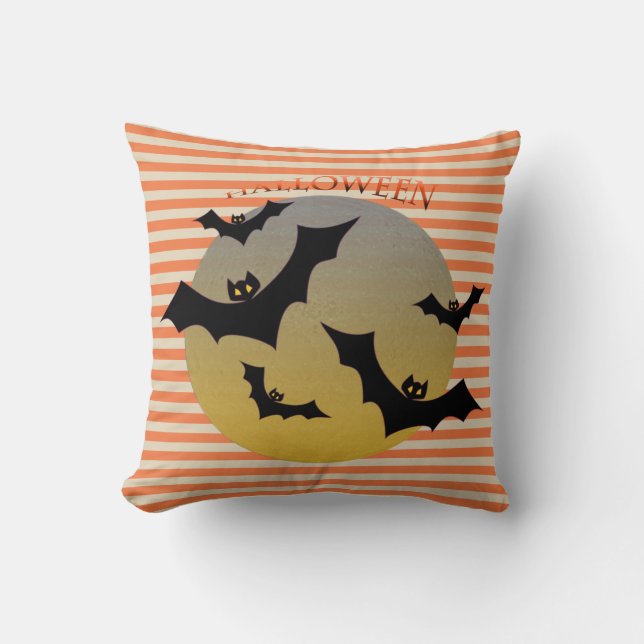 Coussin chauves-souris d'Halloween (Recto)