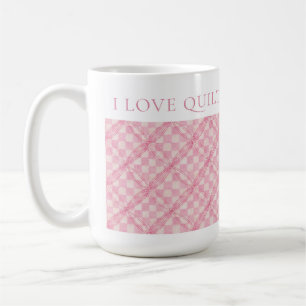 COUSSIN CHECK PINK Grande Tasse Blanche + Texte