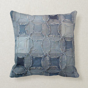 Coussin Checkered de denim