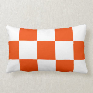Coussin Checkered orange de carrés blancs