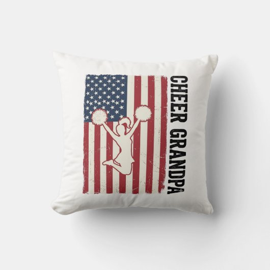 Coussin Cheer Grandpa Patriotic Vintage Flag Shirt Design_ (Recto)