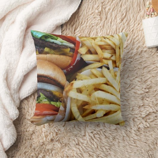 Coussin Cheeseburgers et frites (Couverture)