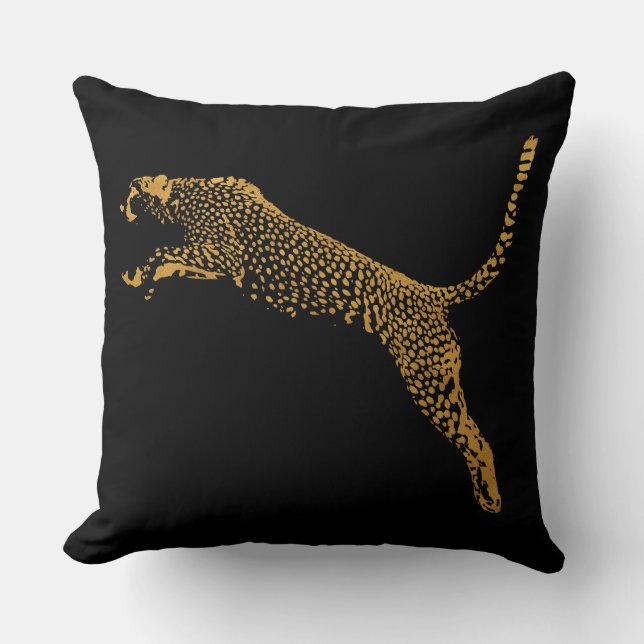 Coussin Cheetah en or métallique (Recto)