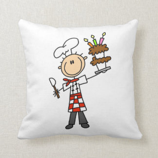Coussin Chef avec le gâteau d'anniversaire