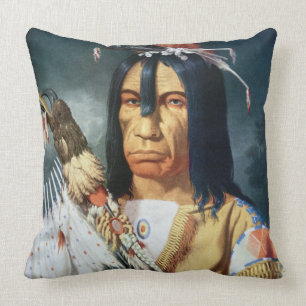 Coussin Chef de Natif américain du peuple de Cree du