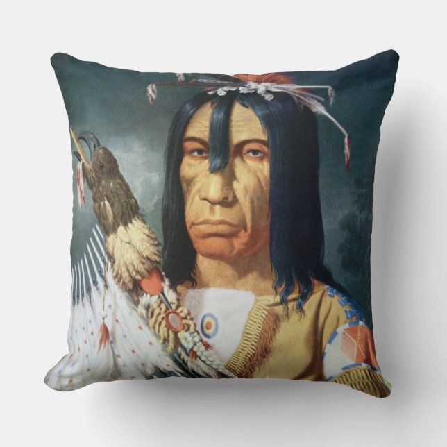Coussin Chef de Natif américain du peuple de Cree du (Recto)