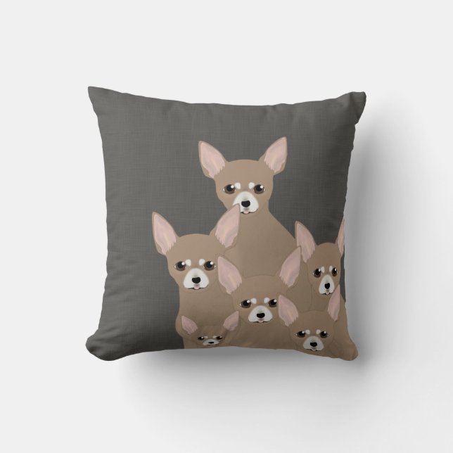 Coussin Chehuahuas Jeu d'oreiller (Recto)