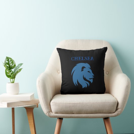 Coussin Chelsea FC avec image de lion. Personnalisable . C (Chaise)