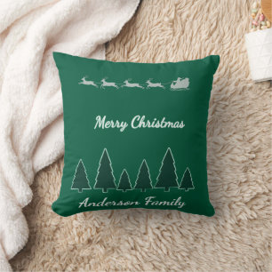 Coussin Cheminée familiale du traîneau toujours vert