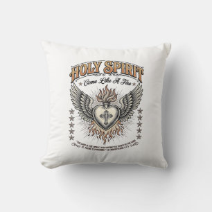 Coussin Chemise à cœur ailé gravure vintage Saint-Esprit_1