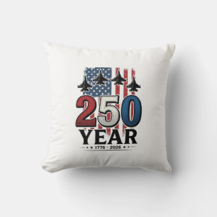 Coussin Chemise à gravure vintage jet patriotique 250 ans