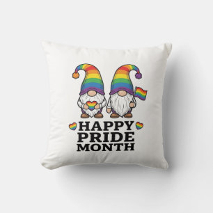 Coussin Chemise arc-en-ciel vintage Gnome Mois de la fiert