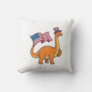 Coussin Chemise avec gravure vintage du drapeau de dinosau
