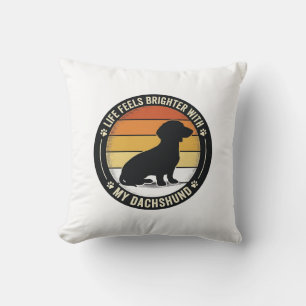 Coussin Chemise Dachshund Sunset Design Vintage Amoureux d