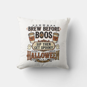 Coussin Chemise de café Halloween Brasser avant les fantôm
