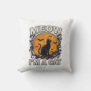 Coussin Chemise de chat Halloween Miaou Je suis un chat Vi