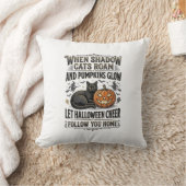 Coussin Chemise de chat noir Halloween Gravure de citrouil (Couverture)