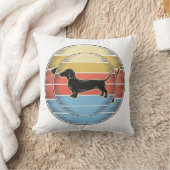 Coussin Chemise de chien de coucher de soleil rétro de tec (Couverture)
