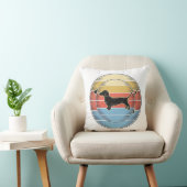 Coussin Chemise de chien de coucher de soleil rétro de tec (Chaise)