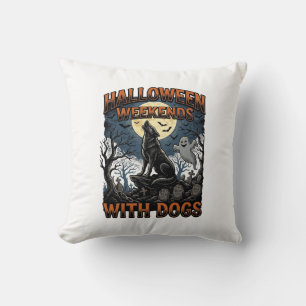 Coussin Chemise de chien Halloween Pup Cimetière Vintage