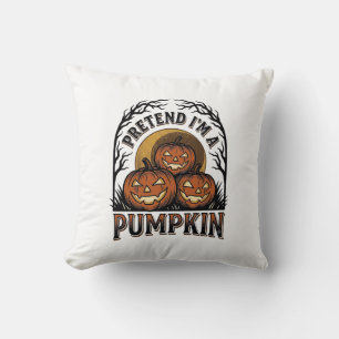 Coussin Chemise de citrouille d'Halloween Fais semblant qu