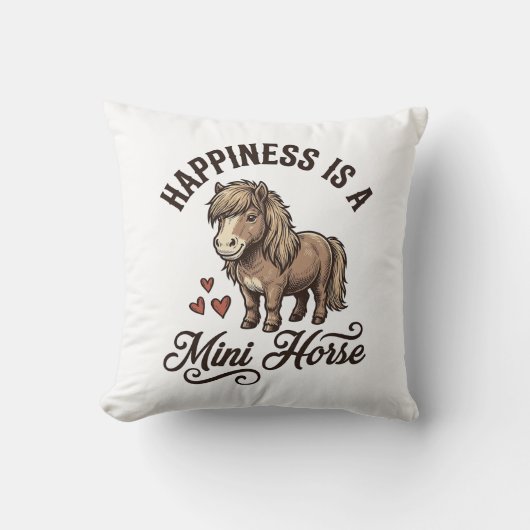 Coussin Chemise de conception de cheval miniature gravure  (Recto)