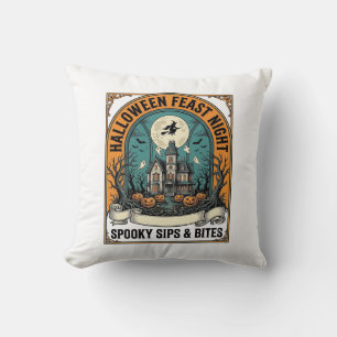 Coussin Chemise de fête d'Halloween Repas effrayant Maison