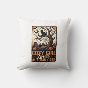 Coussin Chemise de fille Halloween vintage amoureux de cha