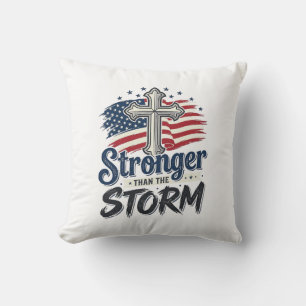 Coussin Chemise de foi patriotique plus forte que la tempê