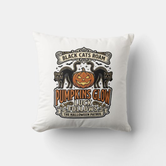 Coussin Chemise de garde de sécurité Halloween avec chats (Recto)