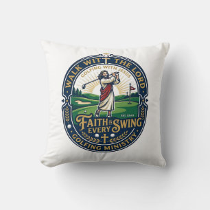 Coussin Chemise de golf Jésus Dessin basé sur la foi_1
