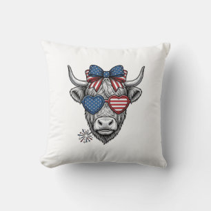 Coussin Chemise de gravure vintage de vache des Highlands 