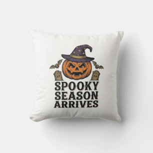 Coussin Chemise de gravure vintage Halloween Citrouille de