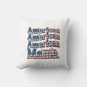 Coussin Chemise de gravure vintage patriotique American Ma