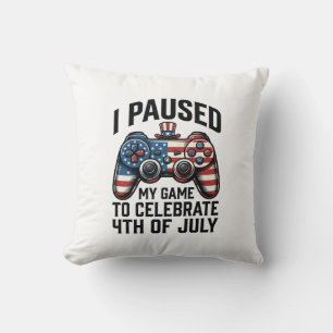Coussin Chemise de jeu vidéo patriotique pour joueur du 4