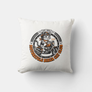 Coussin Chemise de l'amant de chat de motard de moto - Mot