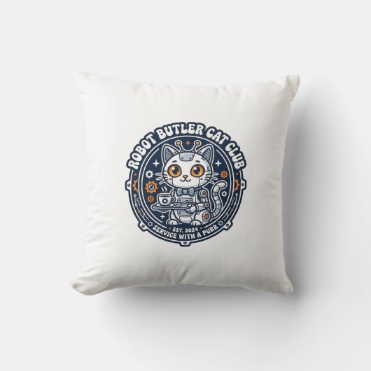 Coussin Chemise de l'amant de chat de robot de majordome - (Recto)